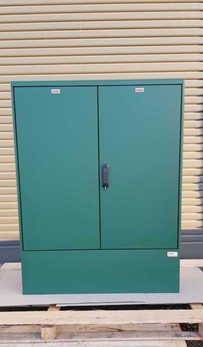 GRP Electric Enclosure, Kiosk, Cabinet, Meter Box, Housing Green 1130x1490x320 mm Front View