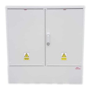 GRP Electric Meter Box W1060 x H1064 x D320 mm L.Grey, GRP Cabinet, New Electricity Connection